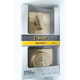 Defiant Deadbolt Single Cylinder Grade 3 Satin Brass Keyed 1007 789 924