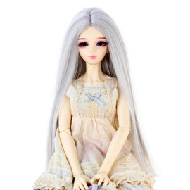 Long Straight 8-9" 1/3 BJD MSD DOD Pullip Dollfie Doll Wig Centre Parting DIY Making Hair Accessories