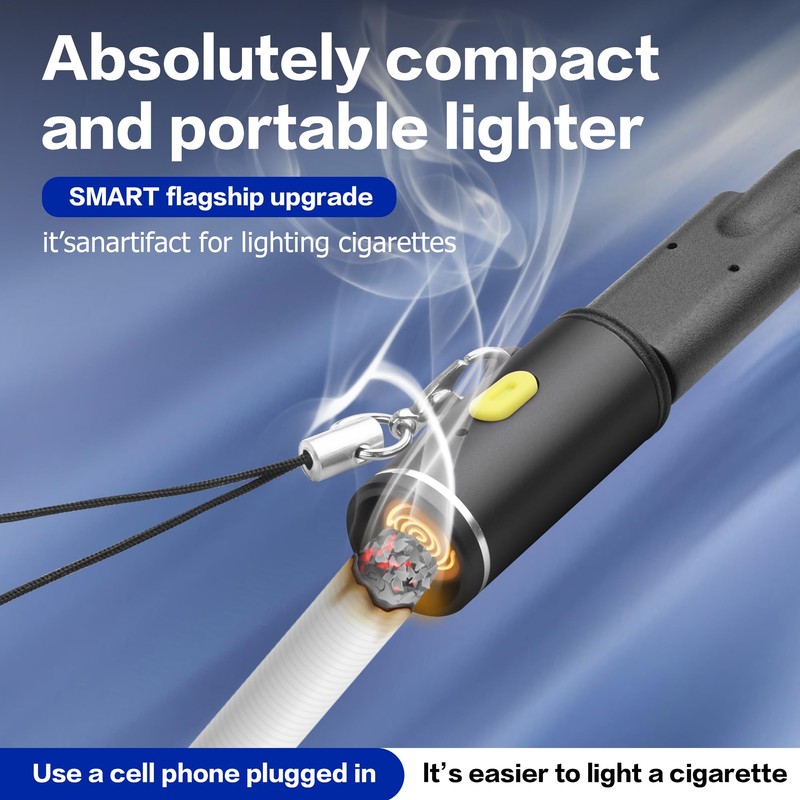 YAODHAOD Electric Lighter USB C, Windproof Flameless Lighter,Type C Mini
