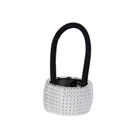 WOONEKY Thick Hair Ponytail Holder Silver Ponytail Tie Hair Accessories Girl Scrunchy for Punk Fashion