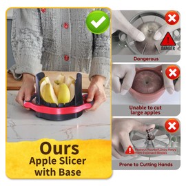 [Upgraded] Newness 5.12 Inch Large Apple Slicer and Corer, Cut 8 Slices All the Way Through, HEAVY DUTY Stainless Steel Apple Corer & Slicer for Fruits & Vegetables - Dishwasher Safe