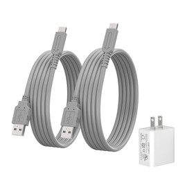 RuntoGOL 3DS USB Charging Cable with Power Adapter,4.9Ft USB Charging Cord for New 3DS XL/New 3DS/3DS XL/ 3DS/New2DS XL/New2DS/2DSXL/2DS/DSi/DSiXL(Adapter+2Pcs Cable)