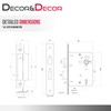 Decoranddecor Sash Mortice Door Lock with Keys - 2.5inc /64mm