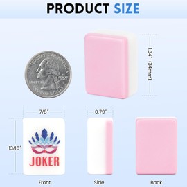 Suncle American Mahjong Tile Set,166 Tiles White Pink Melamine Tiles,Mahjong Game Set with Portable Travel case