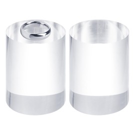 sourcing map 2pcs Acrylic Cylinder Display Blocks, 60 x 80 mm/2.4" x 3.1" Clear Jewelry Display Base Polished Cube Riser Stand Display Holder Base for Ring Jewelry Cosmetics Crafts