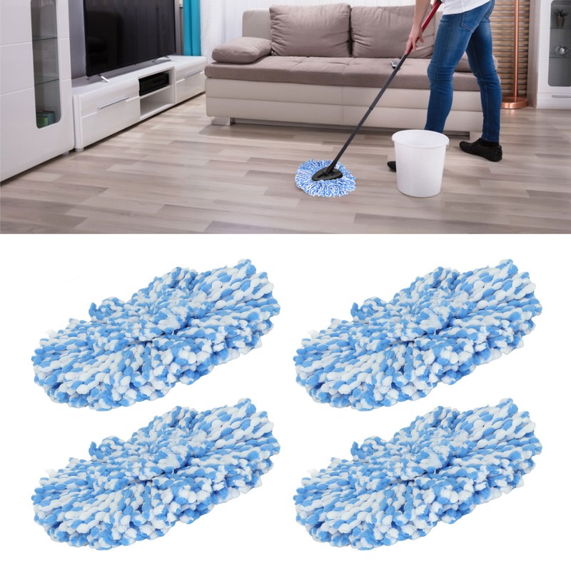 4Pcs Microfiber Rotating Mop Head 360 Spinning Triangular Mop Replacement