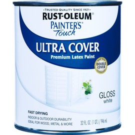 Rust-Oleum Painters Touch Ultra Cover Indoor and Outdoor Gloss White Paint 1 qt.