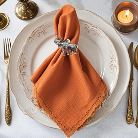 Davifina Silver Elephant Napkin Rings Set of 12 Fall Safari Napkin Rings for Christmas Halloween Thanksgiving,Animal Napkin Ring Holders for Baby Shower Garden Party Family Gathering Table Decor