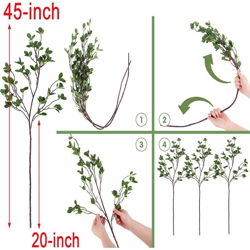 HANDIC 3 Pcs Faux Stems Artificial Branches for Vase Greenery
