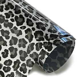 Stretchable WeedFoil Iron On Heat Transfer Vinyl 20" x 12" Sheets - Leopard Silver