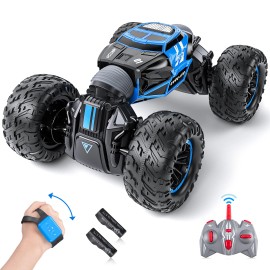 Powerextra 4WD 2.4GHz Double-Sided Rotating RC Stunt Car Remote Control Off-Road Toy Child