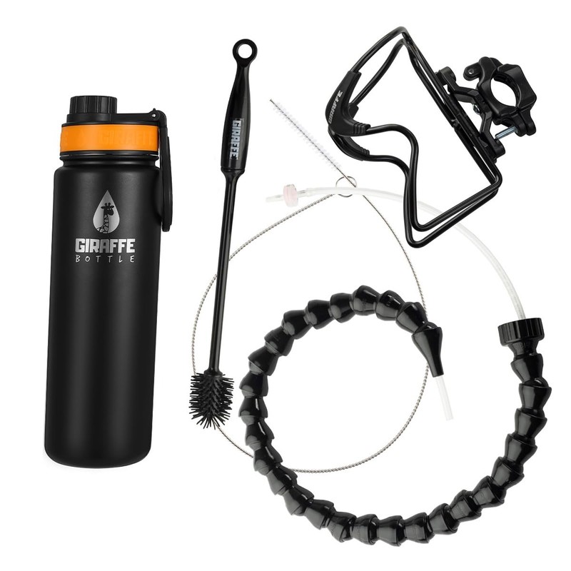 Giraffe Bottle Tower Hands Free Drinking System, Insulated Stainless Steel