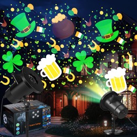 Lingvee Holiday Projector Light with Slides LED Projector Lights Outdoor Reflectors Waterproof Landscape Decorative Lighting Projection Lamp for Party(Irish)