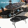 J&C Poker Table Cover Oval Poker Tables Covers Waterproof Folding