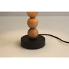 Lexi Lighting Cara Table Lamp, Black/Timber, E14 Lamp Holder, Cozy