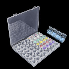 DreaModes Parts Case, 56 Divided Diamond Art Case, Bead Case, Accessories, Parts Case, Diamond Beads, Storage Case, Nail Parts, Case, Storage, Small Parts, Plastic Case, Stand-alone Type, Sorting