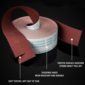 600 Grit Emery Cloth Roll Durable Abrasive Sandpaper Roll Hand-Torn Flexible Soft Sandcloth Roll for Metal Glass Wood Furniture Carpentry Craftworks Grinding Polishing (1m Length, 95mm Width)