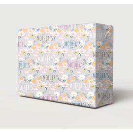 2 Sheets Happy Mother's Day Silver Elegant Wrapping Paper Flowers Background Giftwrap (PA)