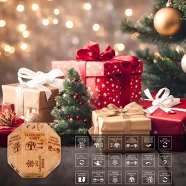 Santa Swap Gift Exchange Dice, Gift Exchange Dice, Christmas Games for Family Party, Christmas Party Gifts Exchange Game, Exchange,1.4 Inch Wood Dice, Christmas Group Party Game 1PCS