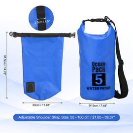 YELARXI Waterproof Dry Bag, 5L Fit for Women Men Water Proof Bags Lightweight Dry Storage Floating Backpack with Whistle for Travel Backpacking Boating Kayaking Camping (Blue)