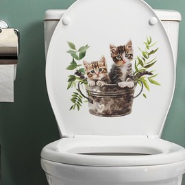 Bath Toilet Bowl Sticker Toilet Tank Interior Yellow Daisy Flower Butterfly Toilet Seal Toilet Sticker Plant Diy Waterproof Wall Sticker Removable Room Decoration Wall Sticker Toilet Toilet Pleasant