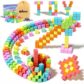 Apluses Magnetic Building Blocks, 72 Pieces, Magnetic Building Blocks, Children from 3 Years, Montessori Magnetic Cube, Creative Learning Toy for Boys and Girls, Sensory Building Blocks with Carry Bag