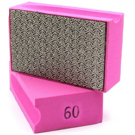 1 x sanding sponge, grit, 60 grit, hand sanding pad, diamond pad, sanding pad for grinding or deburring tiles, ceramic, glass, marble, natural or artificial stone