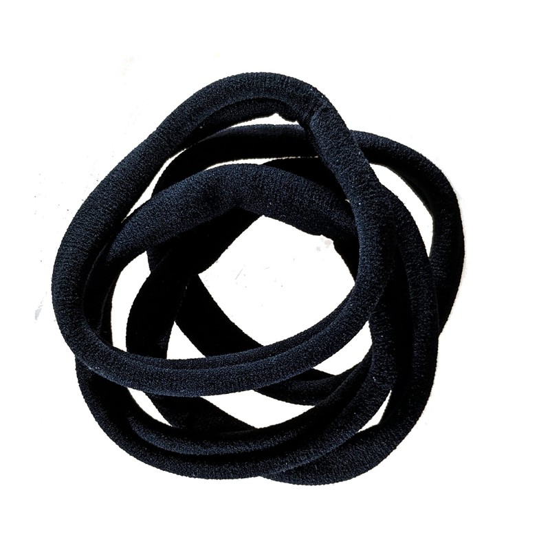 Extra Large Black Jersey Endless Snag Free Hair Bobbles Elastics