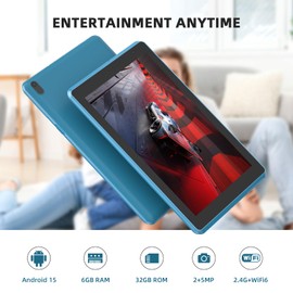 IWEGGO IWEGGO Android 15 Tablet, 7 Inch 6GB RAM 32GB ROM/ 1TB Expandable Computer, 5MP Camera Tableta, 1.6Ghz Quad-core Processor, 3000mAH Battery Tablet PC, Wi-Fi, GMS, Games 7' Android Laptop