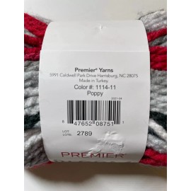 Premier Yarn BLOOM Self Striping Floral Print #5 Bulky Yarn Skein - POPPY