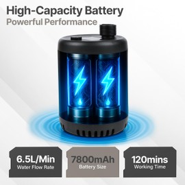 Reneshew Portable Shower with Heater for Camping C 7800mAh Rechargeable Battery, 1500W Immersion Heater Outdoor Shower Kit & Portable Shower Pump Heated Camping Shower Car Shower & Beach Shower