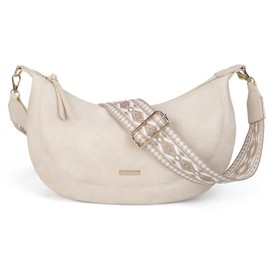 Gladdon Women's Crossbody Bag with Boho Strap – Faux Leather Shoulder Handbag, Small Crescent Hobo Bag for Daily Use and Travel