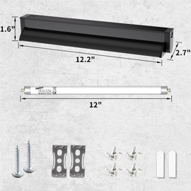 Fliywarl T5 UVB Reptile Lighting Combo Kit, Reptile Light Fixture with UVB 10.0 Fluorescent Tube, 8W UVA UVB Reptile Light Bulb for Lizard, Bearded Dragon, Tortoise