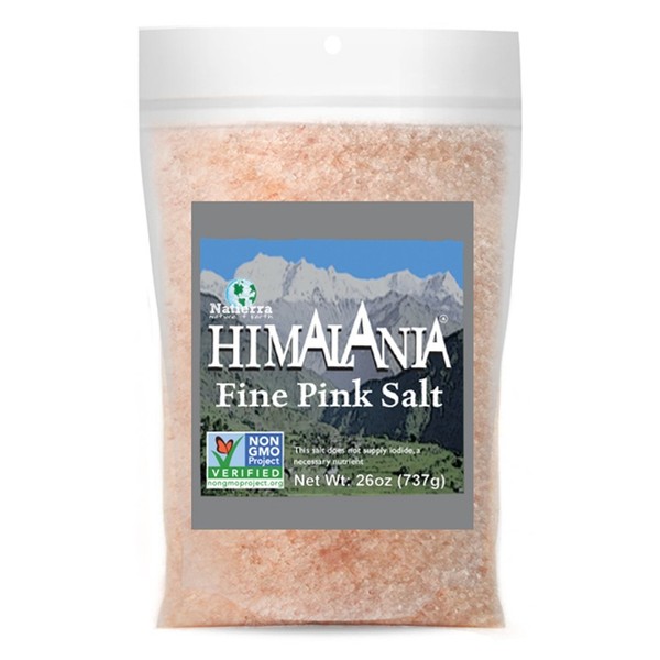 Natierra Himalania Himalayan Fine Pink Salt Pouch | Unrefined & Non-GMO | 26 Ounce (Pack of 6)