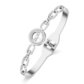 DUOWEI Dragonfly Jewelry Gifts Cute Dragonfly Bracelet Cuff Bangle 18k Real Gold Plated Stainless Steel Dragonfly Garden Decor Charms For Women (Silver A)