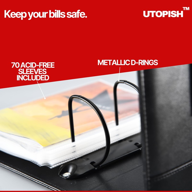 UTOPISH Show-Bill Binder with Sleeves - 2-Pack of Large 4”