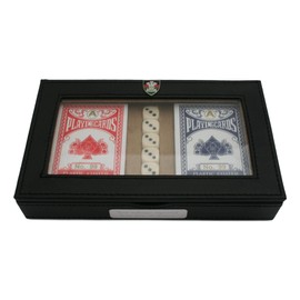 Gamekeepers Cottage gifts Royal Welsh Playing Cards and 5 Dice in Black PU Case Poker Gift With Free Engraving ME55 TM