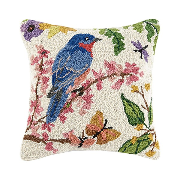 Peking Handicraft 30SER426C16SQ Bluebird Hook Pillow, 100% Wool and Cotton…