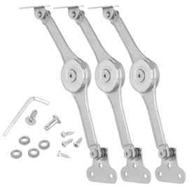 SINJEUN Pack of 3 Lid Support Hinge, Flap Holder, Flap Fitting, Folding Hinge, Flap Support Flap Hinge for Wardrobe, Kitchen Door, Opening Angle 70°/90°/105°