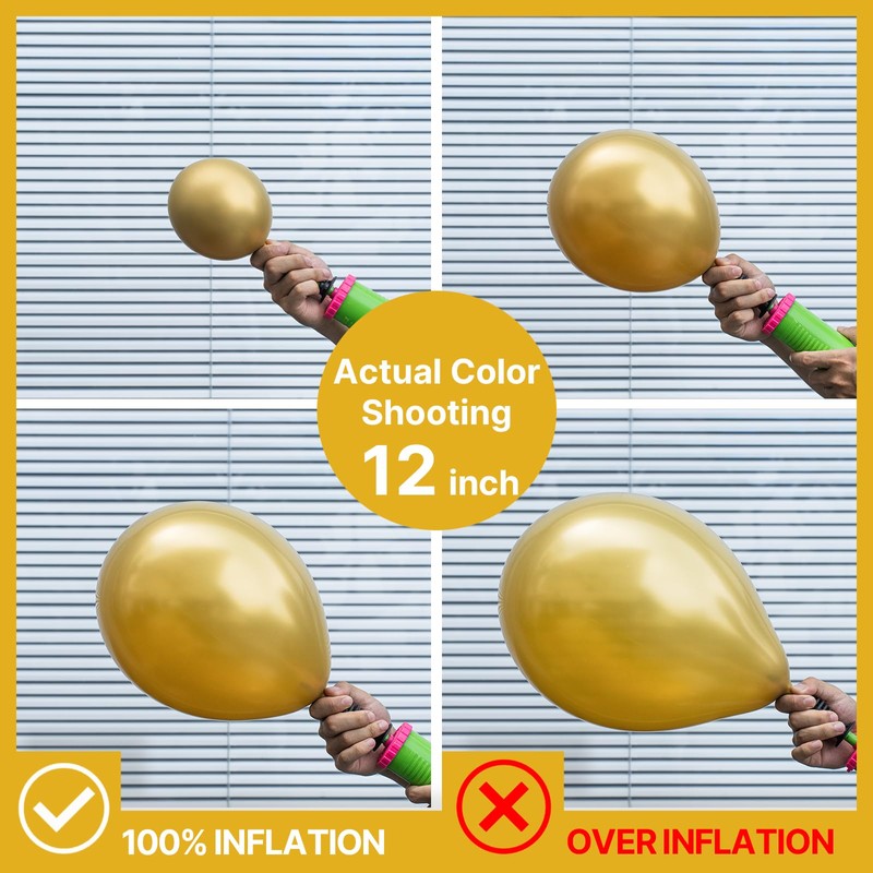 PartyWoo Metallic Gold Balloons, 120 pcs Gold Metallic Balloons Different