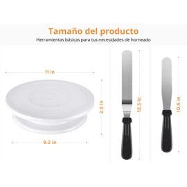 U Chef Kit de 71 Herramientas de Decoración de Pasteles con Base Giratoria para Pasteles, 12 Boquillas, 2 Espátulas, 3 Alisadores de glaseado, 50+2 Mangas Pasteleras y 1 Acoplador para hornear.