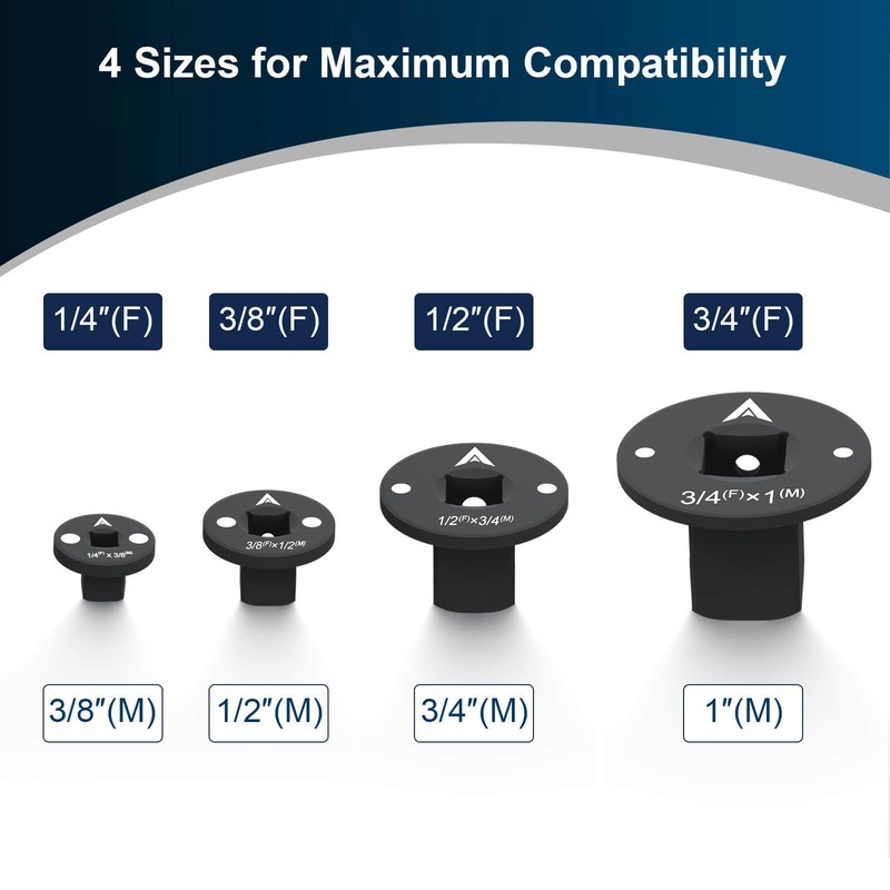 Aspireartisans Low Profile Impact Socket Adapter Set, 4-Piece Magnetic Nesting