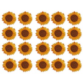 20 Pcs Sunflower Embroidered Patches Sew on Applique Patch Iron on Patches DIY Sew Repair Patch Embroidered Iron on Patch Cute Decor Patches for Jackets, Jeans, Backpacks, Clothes