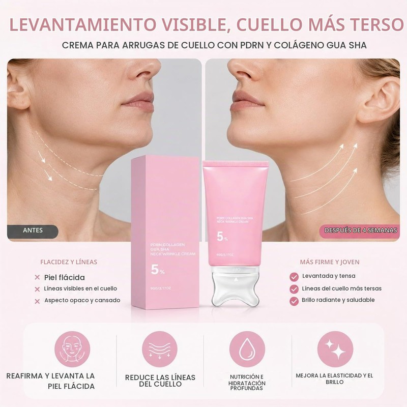PDRN Colágeno Gua Sha Crema de arrugas para el cuello