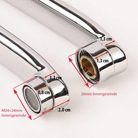 Spout for Taps Arm Kitchen Tap Arm Tap Arm Tap Spout (Straight 18 cm Long)