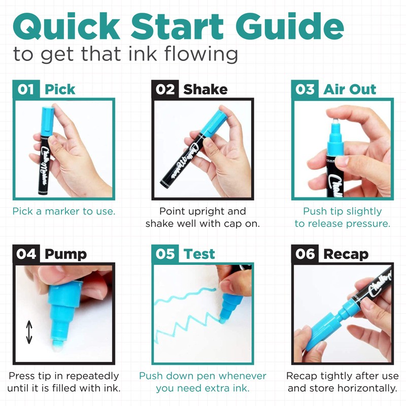 Chalkola Chalk Markers for Blackboard, Chalkboard, Window, Bistro, Car Glass,