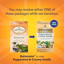 Twinings Peppermint & Creamy Vanilla Herbal Tea- 20 Count