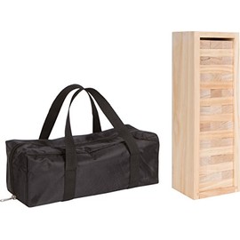 54Piece 12" Wooden Stacking Puzzle Game with Wood Box & Carry Case by Trademark Innovations, Tan