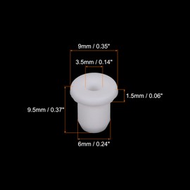 MECCANIXITY 20Pcs T Type Rubber Grommet Mount Dia 6mm ID 3.5mm H 9.5mm Seal Protection Flexible Hole Plugs for Cable Pipe White