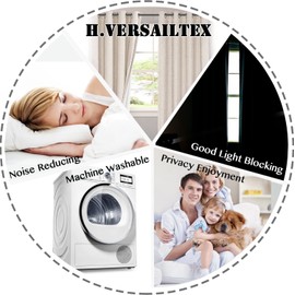 Linen Blackout Curtains 45 Inches Long 100% Absolutely Blackout Thermal Insulated Textured Linen Look Curtain Draperies Anti-Rust Grommet, Energy Saving with White Liner, 2 Panels, Natural